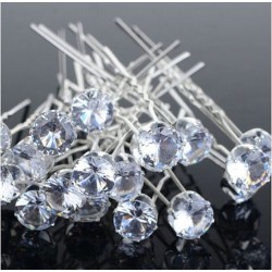 10 pz-pinzas De Perlas Redonda De Imitacion de Cristal Diamante