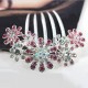 Womens Hair Accessories Crystal Rhinestone Petal Tuck Comb Flower Hair Pin Hair Clip