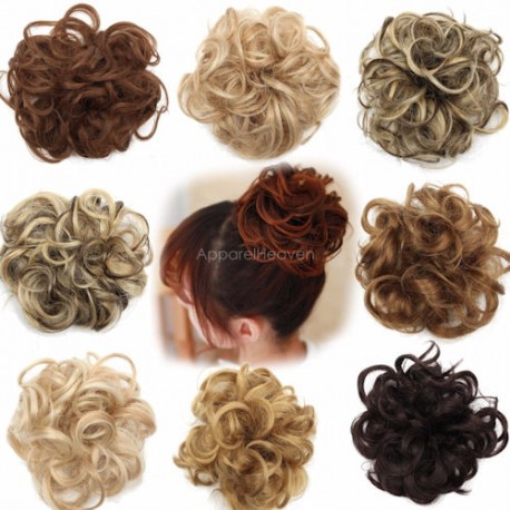Women's Curly Messy Bun Hair Twirl Piece Scrunchie Wigs Extensions Hairdressing