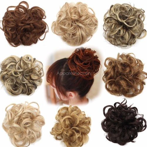 Women S Curly Messy Bun Hair Twirl Piece Scrunchie Wigs