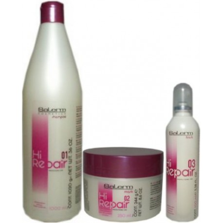 Salerm Hi Repair (1)Shampoo 1000ml -(1)Mask 250ml -(1)Finish 100ml - (Renewer Treatment with BotoxPlus Effect)