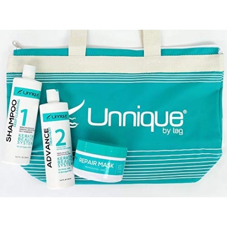 Unnique Advance Keratin Treatment Kit 1)Shampoo 16oz 1)Keratin 16oz 1)Mask 8oz.