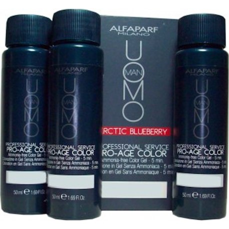 Alfaparf UOMO-MAN Arctic Blueberry Pro-Age Color Ammonia Free Color Gel (3 pcs)