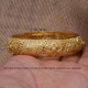 Hollow Out Flower Bangle Bracelet 18K Gold Plated Copper Hand Jewelry For Women