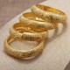 Hollow Out Flower Bangle Bracelet 18K Gold Plated Copper Hand Jewelry For Women