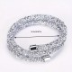 Double Crystal Bracelets Two Laps Wrap Bracelet, Stainless Steel Rhinestone Crystal Bangle