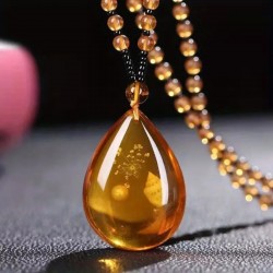 Imitation Amber Sweater Chain, Fashionable Necklace (Droplet)