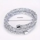 Double Crystal Bracelets Two Laps Wrap Bracelet, Stainless Steel Rhinestone Crystal Bangle