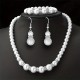 1 pair Elegent Milky Stone Jewelery Set - Earrings, Necklace, and Bracelet