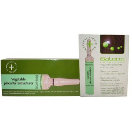 Salerm Ampollas de Reestructuración De Placenta Vegetal (0.44 Fl Oz. x 24)