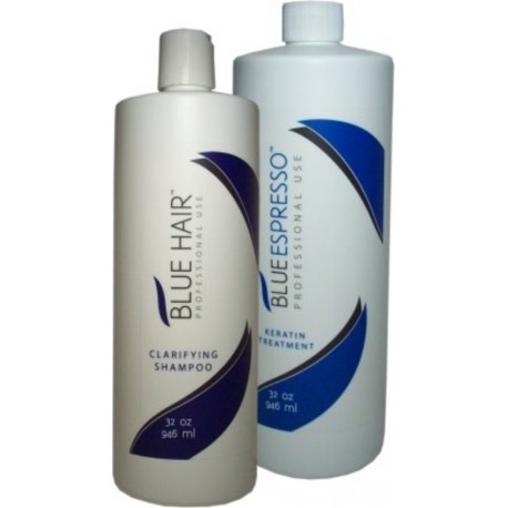 Blue Expresso Keratin Kit 1)Clarifying Shampoo 1)Expresso Keratin 32oz each