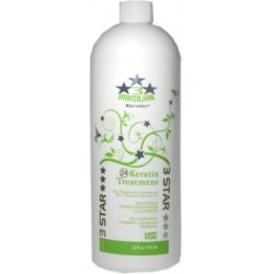 Three Star 24 Keratin Treatment 32 oz. (softens and straightens hair in 24 hours)