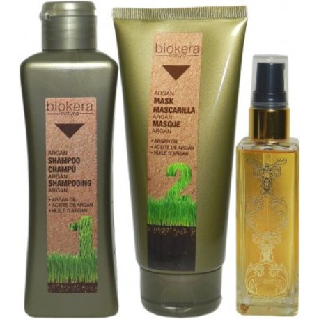 Salerm Biokera Natura Argan 1)Shampoo 300ml 1)Mask 200ml 1)Arganology 60ml