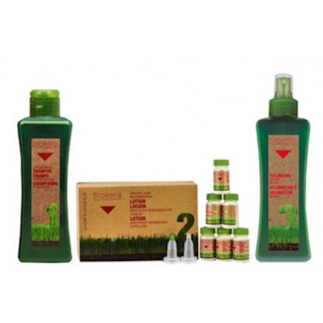 Salerm Biokera Natura Kit Perdida De Pelo: (1) Champú Espesante .-(1)Terapia De Cuero Cabelludo-(1)Espray De Voluminización