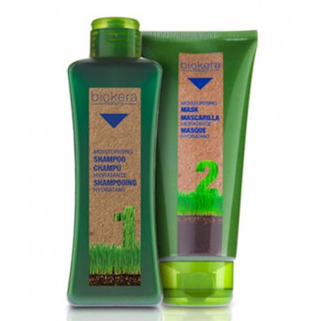Salerm Biokera Natura Hidratante (1) Champu 300 ML/ 10.8 Oz- (1) Mascarilla 200ml / 7.1oz (Cabello Seco)